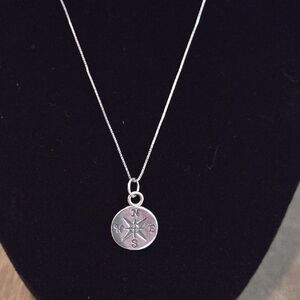 Sterling Silver Compass Necklace